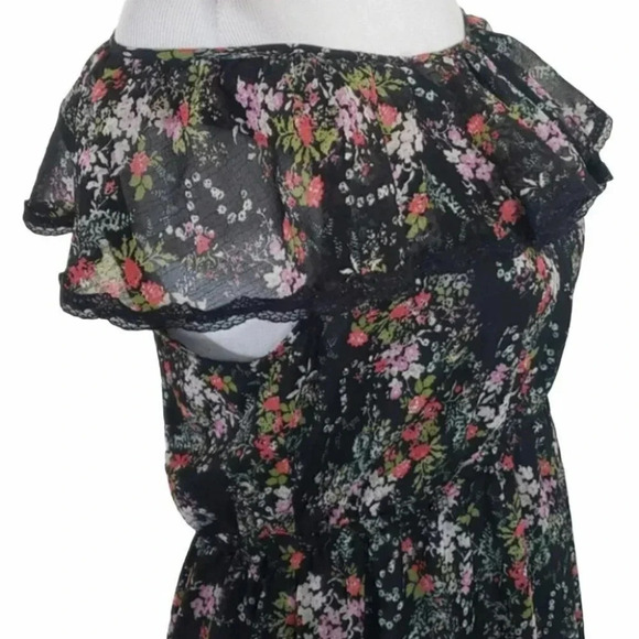 MIM M black‎ floral off the shoulder dress - Picture 5 of 8